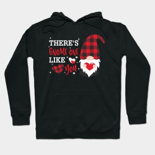 There's Gnome One Like you , Valentine's Day , Gnomes , Valentine Clipart, Valentine Gnomes ,Valentine Shirt Design, Plaid Hoodie